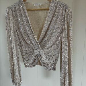Heartloom Silver Sequin Blouse